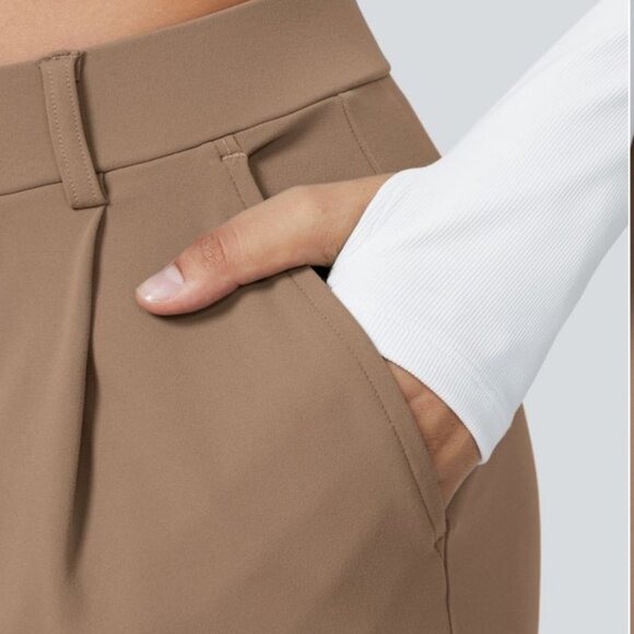 Halara High Waisted Plicated Side Pocket Straight Leg Work Pants Sz Small Womens - Picture 11 of 12